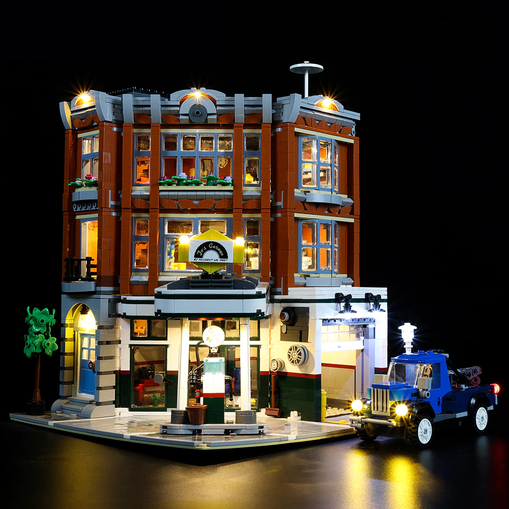 Corner Garage 10264 LED Light Kit – Building Block Lighting | Power Brickz™