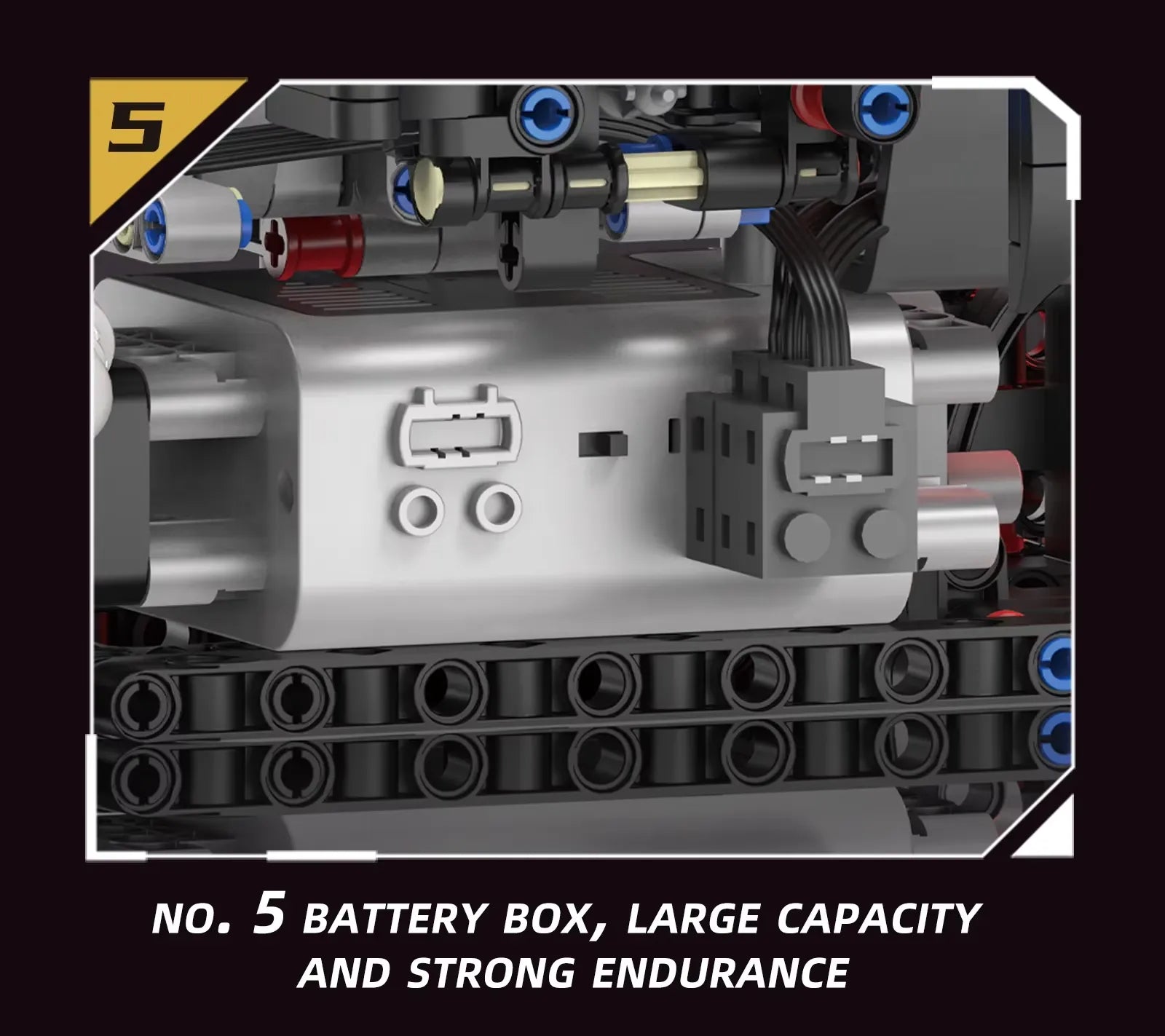 Motorized Italian V12 Powertrain made from Building Blocks Kit