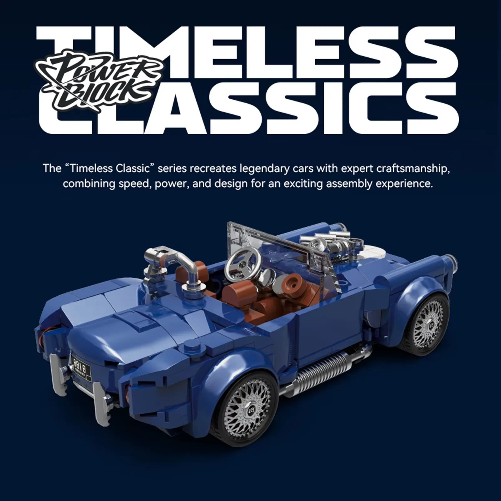 Shelby Cobra 427 – brick-built display model made from building blocks