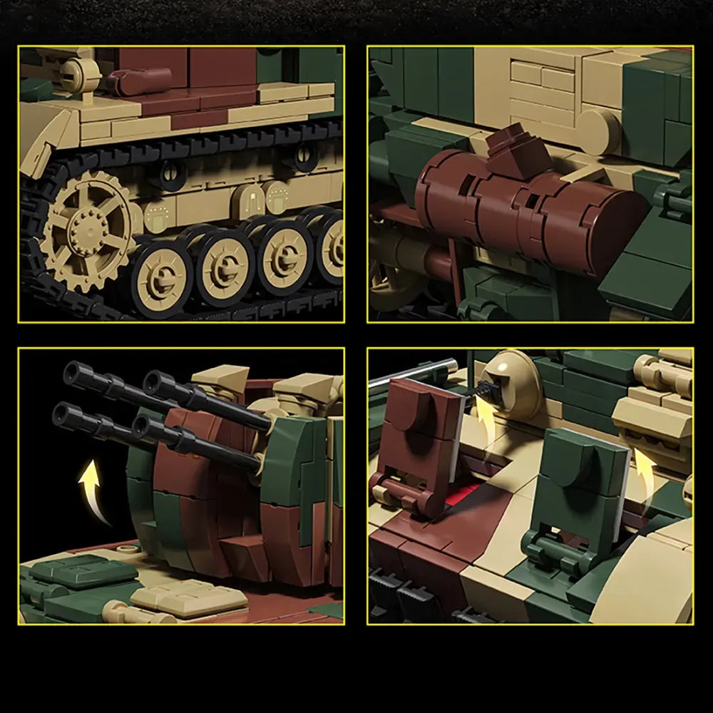 Wirbelwind Flakpanzer IV Tank made from Building Blocks Kit