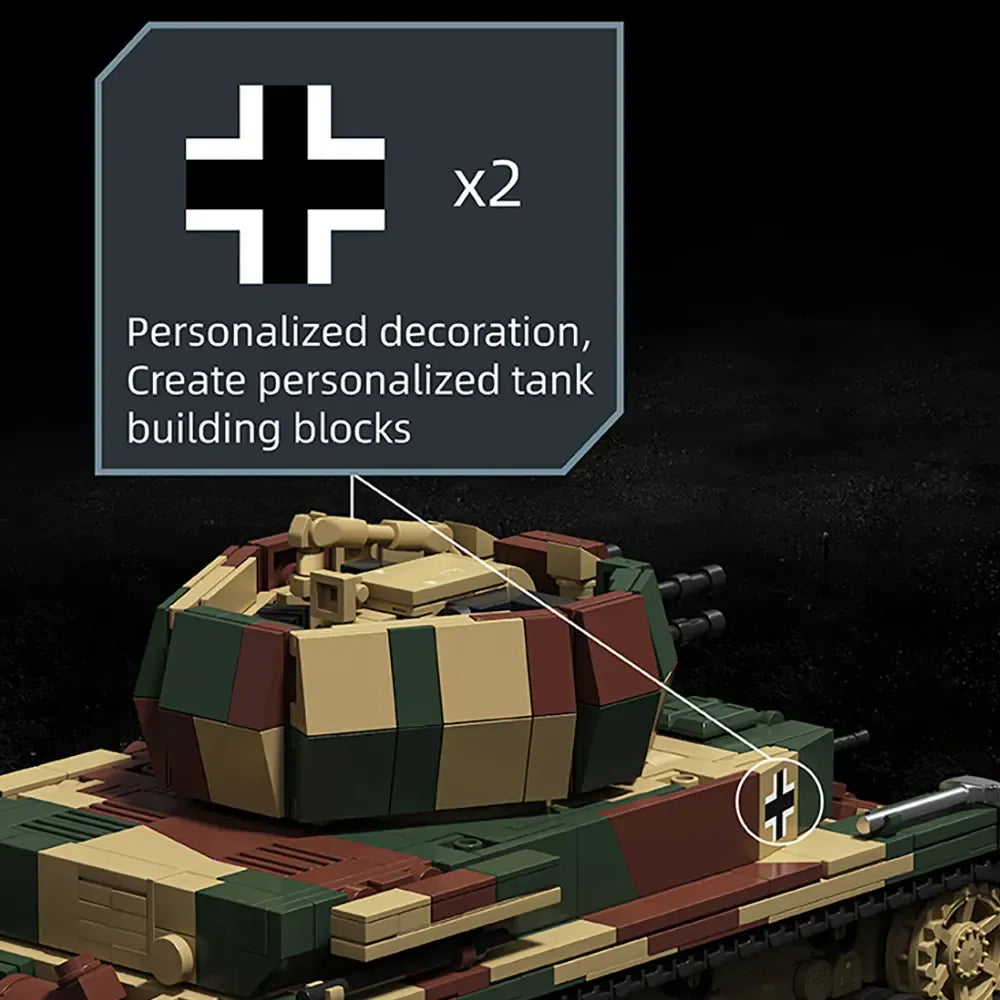 Wirbelwind Flakpanzer IV Tank made from Building Blocks Kit