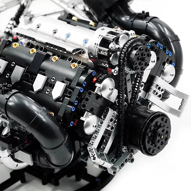 Functional 5L V8 Engine & Powertrain - Building Blocks Set | Power Brickz