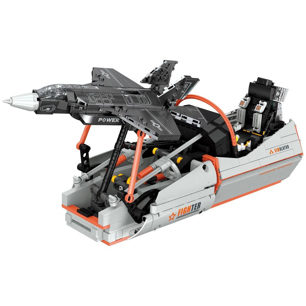 F35 Fighter Jet Simulator Military Building Blocks Set – 941 pieces – battle-accurate military replica