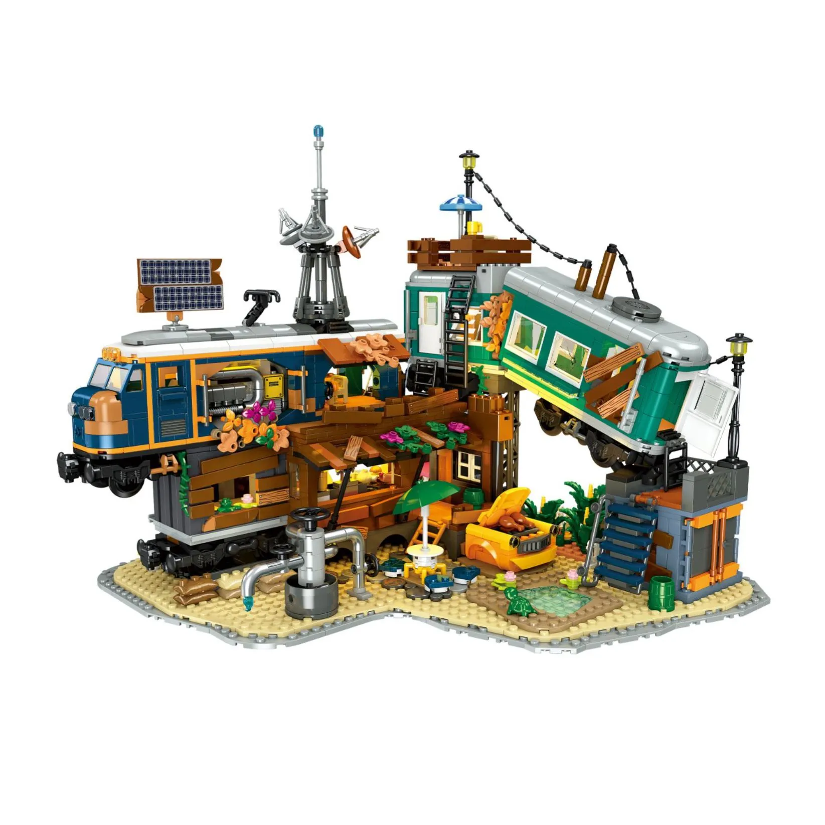 Train Park Modular Buildings Building Blocks Set | Jiestar 59167