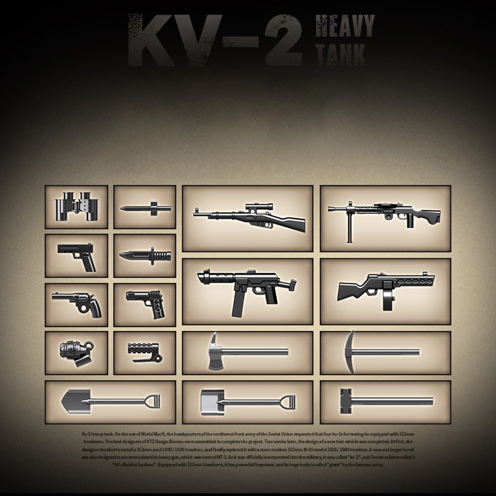 KV-2 Heavy Tank - Building Set | Power Brickz