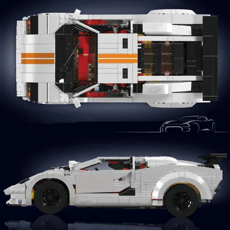 RC Retro Wedge Supercar - Building Blocks Set | Power Brickz