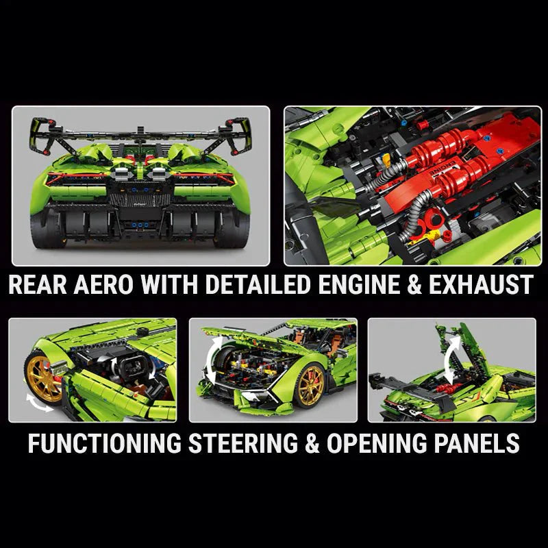 Italian VSVJ Hypercar Green - Building Blocks Set | Power Brickz
