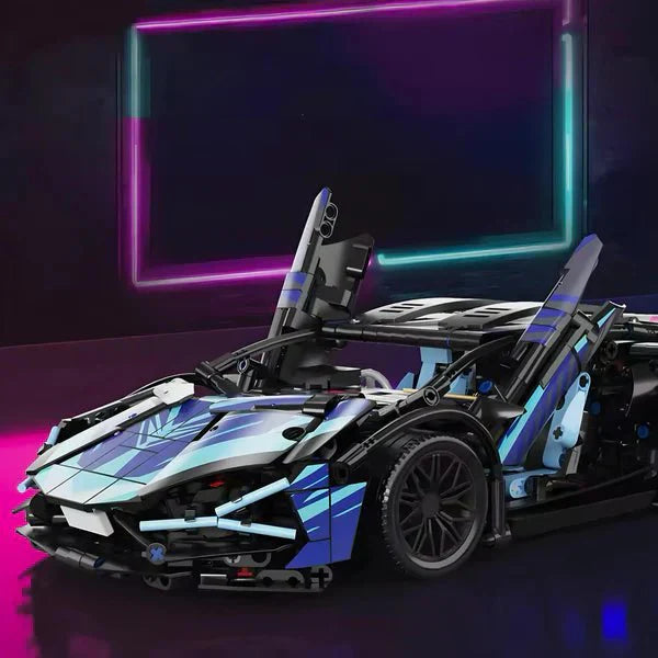 Cyberpunk Hybrid VSupercar - Building Blocks Set | Power Brickz