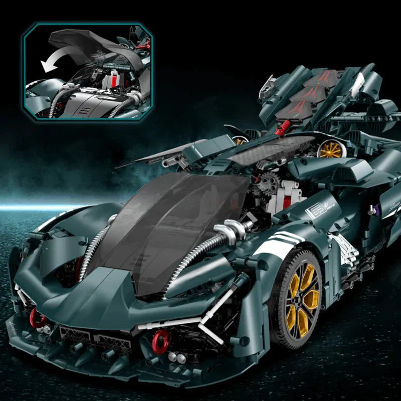 Futuristic Electric Hypercar V2 - Building Blocks Set | Power Brickz