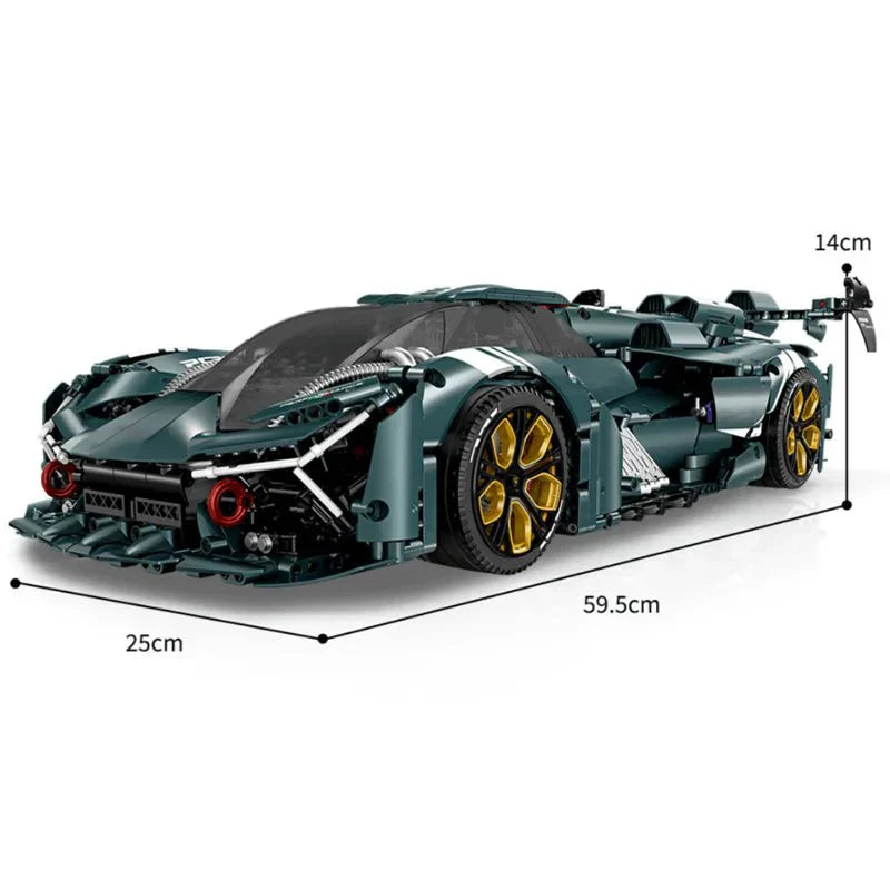 Futuristic Electric Hypercar V2 - Building Blocks Set | Power Brickz