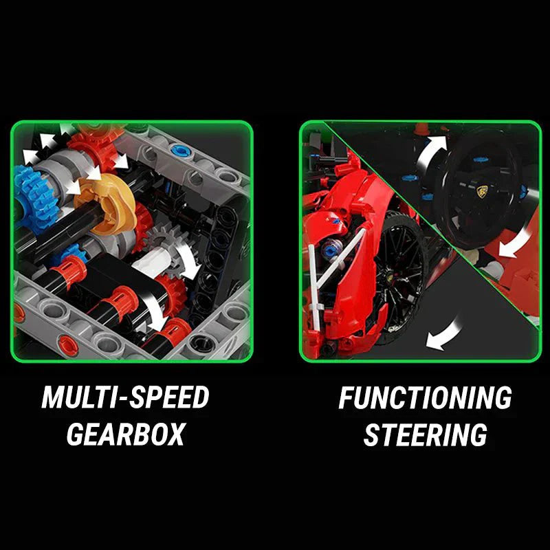 VVeneno Tricolore Blade Hypercar - Building Blocks Set | Power Brickz