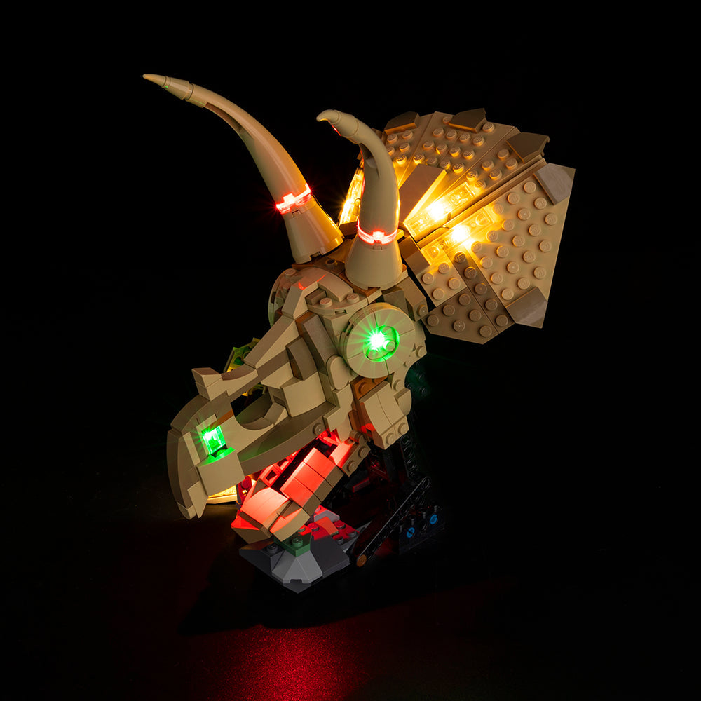 Dinosaur Fossils: Triceratops Skull 76969 LED Light Kit – Building Block Lighting | Power Brickz™
