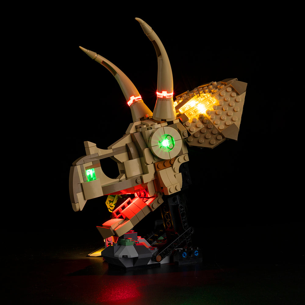Dinosaur Fossils: Triceratops Skull 76969 LED Light Kit – Building Block Lighting | Power Brickz™