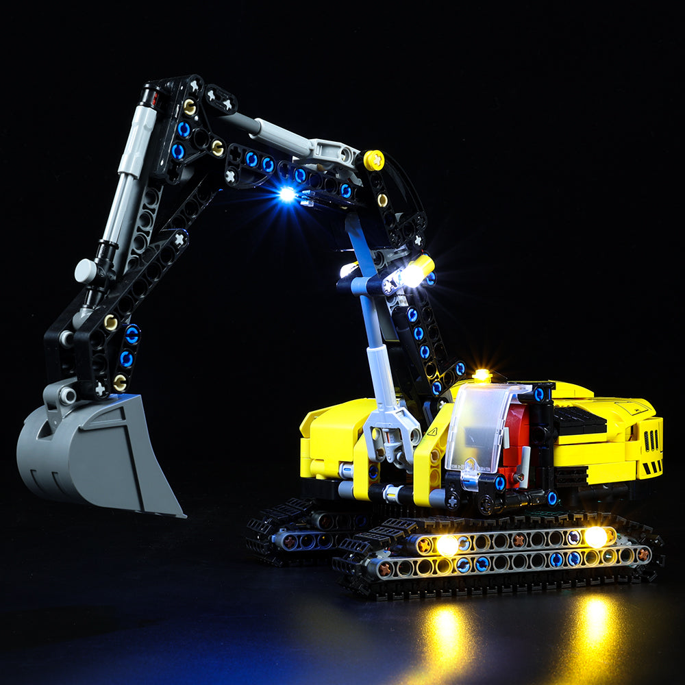 Heavy-Duty Excavator 42121 LED Light Kit – Building Block Lighting | Power Brickz™