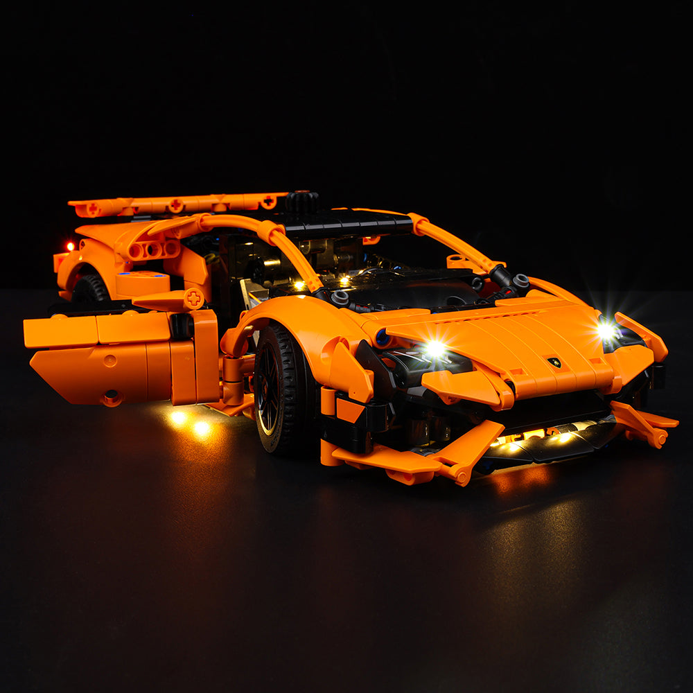 Lamborghini Huracàn Tecnica Orange 42196 LED Light Kit – Building Block Lighting | Power Brickz™