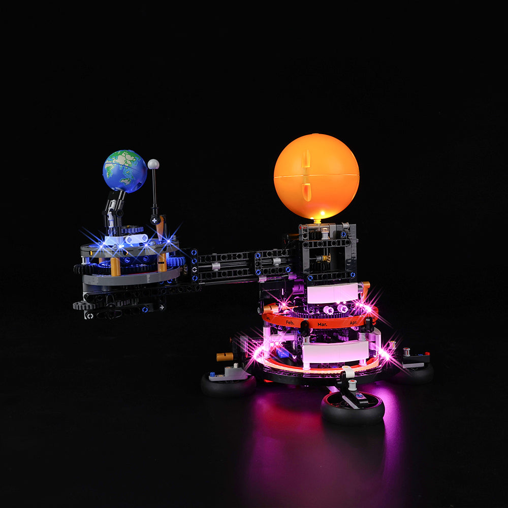 Planet Earth And Moon In Orbit 42179 LED Light Kit – Building Block Lighting | Power Brickz™