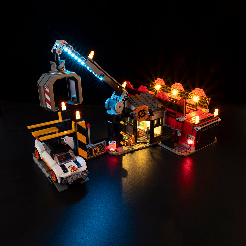 Scrapyard With Cars 60472 LED Light Kit – Building Block Lighting | Power Brickz™