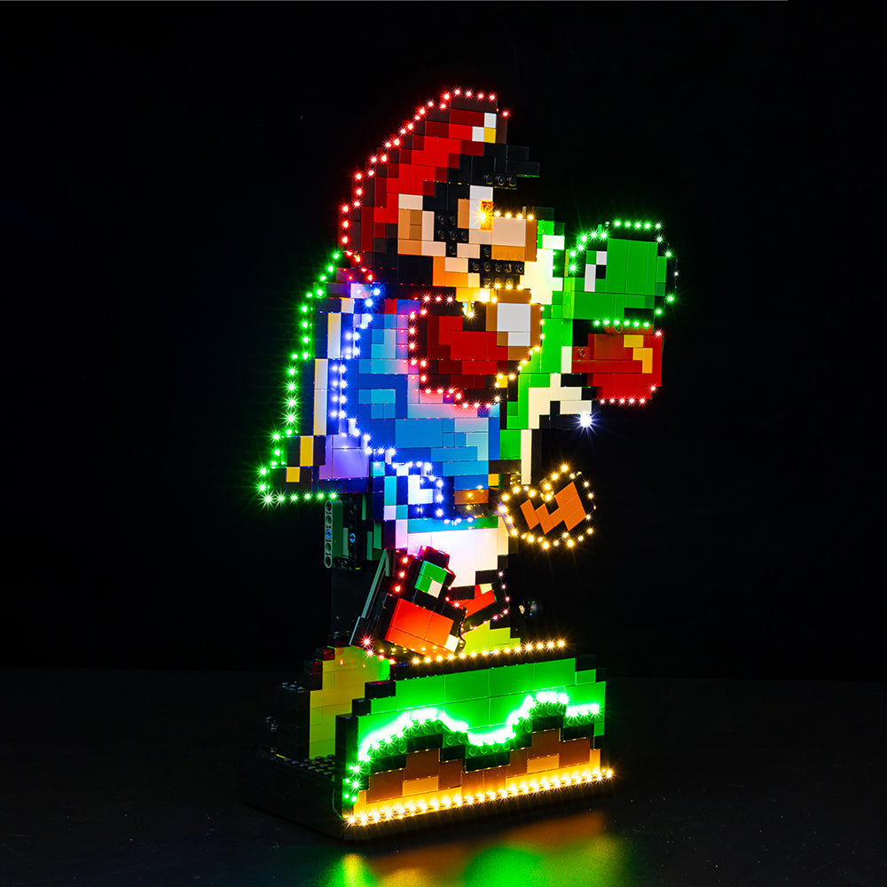 Super Mario World: Mario & Yoshi 71438 LED Light Kit – Building Block Lighting | Power Brickz™