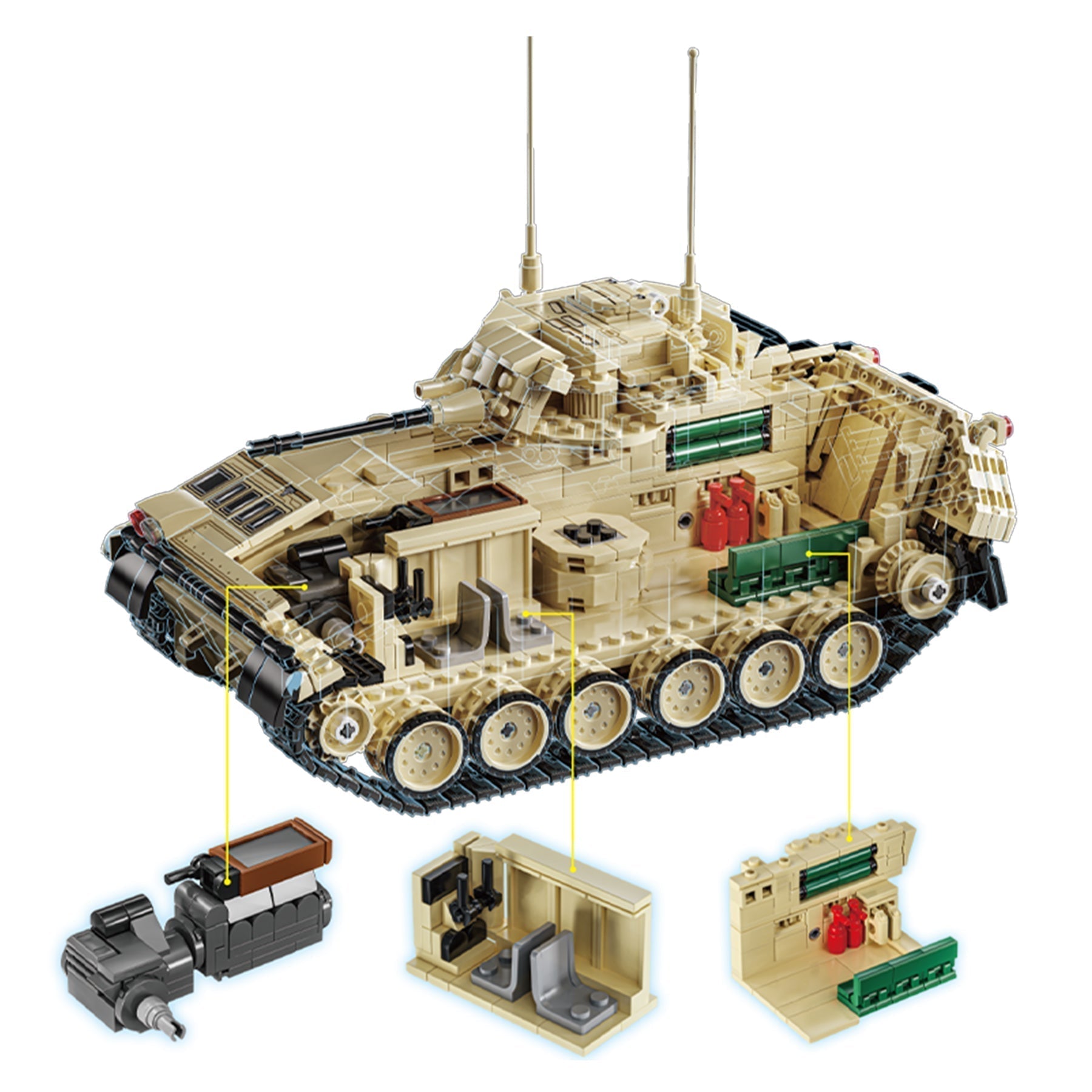 M2 Bradley Infantry Fighting Vehicle - Building Set | Power Brickz