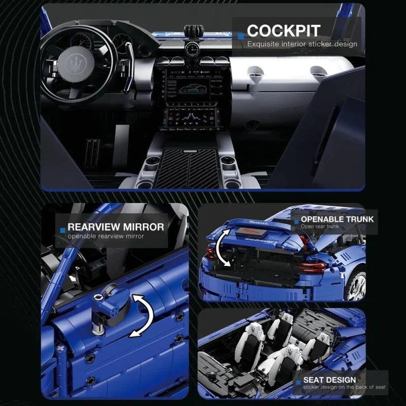 Maserati GranTurismo Blue Edition - Building Blocks Set | Power Brickz