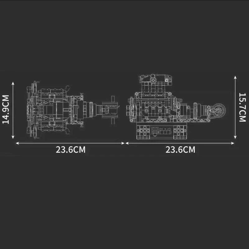 MCL Supercar V8 Engine | 737pcs - Power Brickz