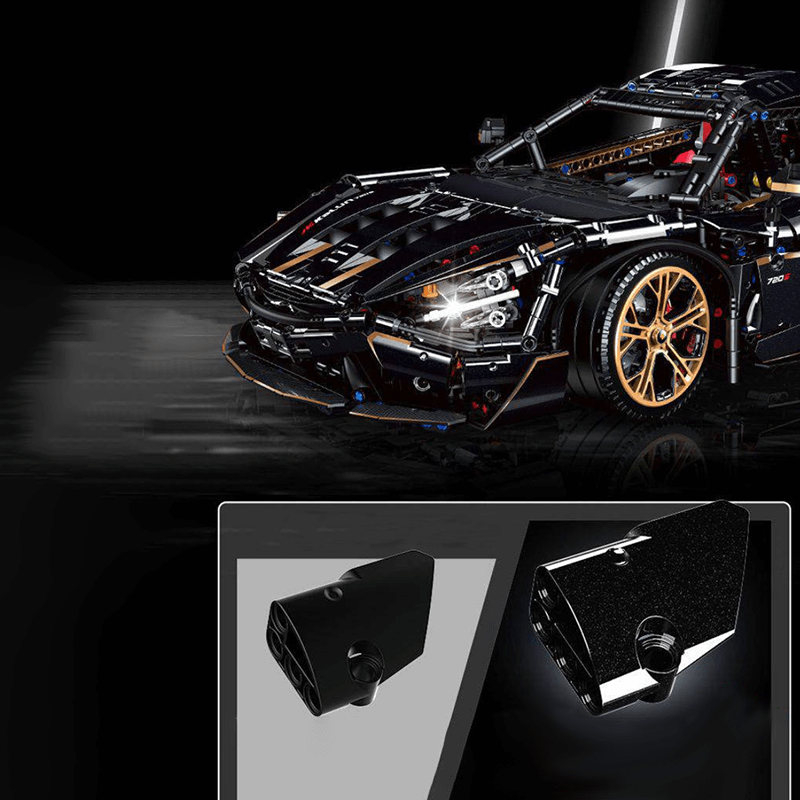 Black V8s Spider Supercar - Building Blocks Set | Power Brickz