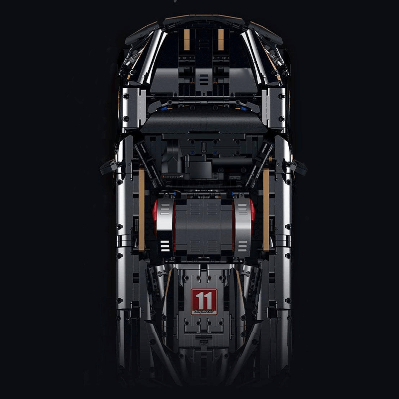 Black V8s Spider Supercar - Building Blocks Set | Power Brickz