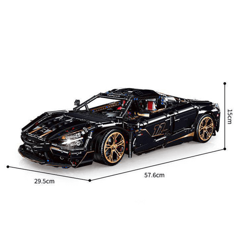 Black V8s Spider Supercar - Building Blocks Set | Power Brickz