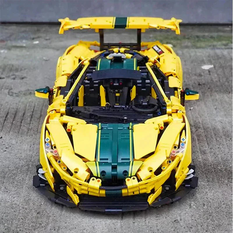Track-Only Hypercar P1 GTR Yellow - Building Blocks Set | Power Brickz