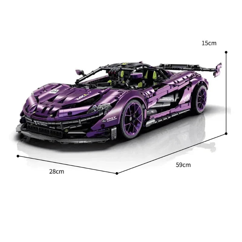 Satin Purple P1 GTR - Building Blocks Set | Power Brickz