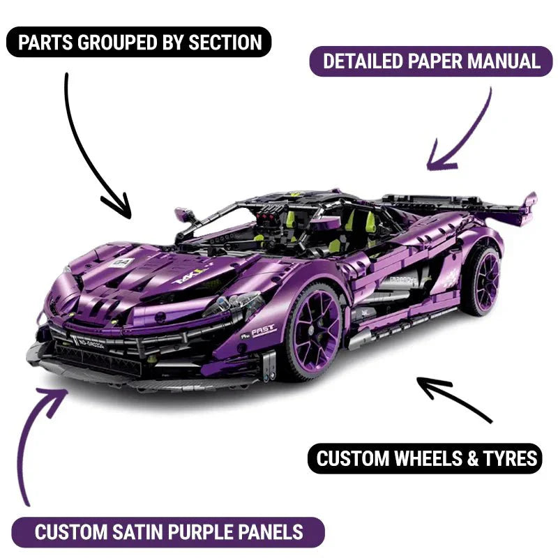 Satin Purple P1 GTR - Building Blocks Set | Power Brickz