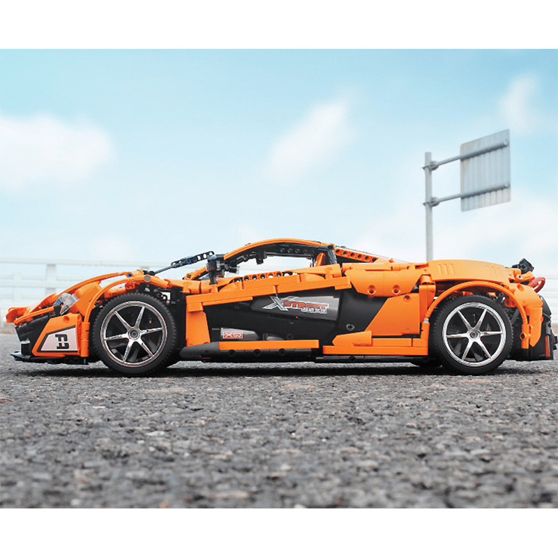 Orange Hybrid Hypercar P1 - Building Blocks Set | Power Brickz