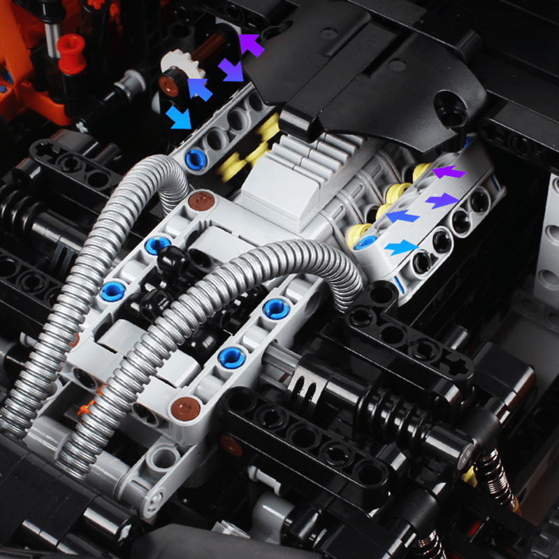 Orange Hybrid Hypercar P1 - Building Blocks Set | Power Brickz