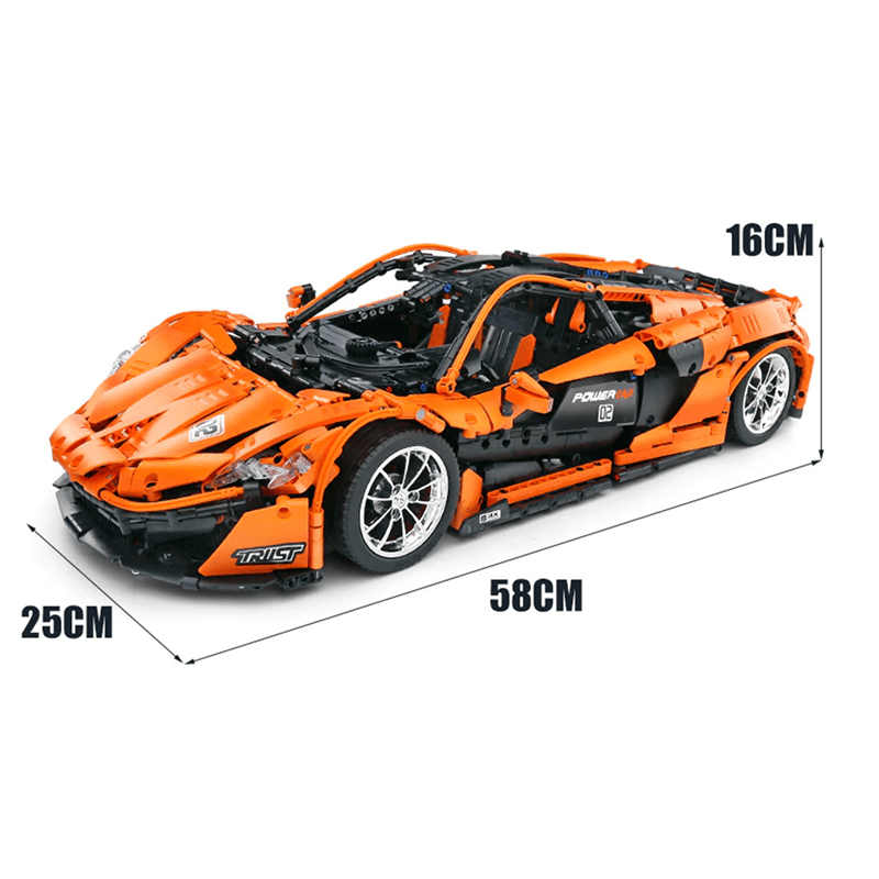 Orange Hybrid Hypercar P1 - Building Blocks Set | Power Brickz