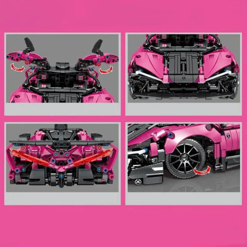 Pink Concept Supercar - Building Blocks Set | Power Brickz
