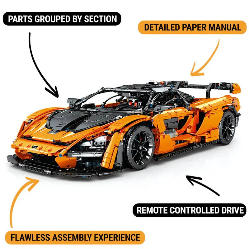 Track-Spec Senna GTR - Building Blocks Set | Power Brickz