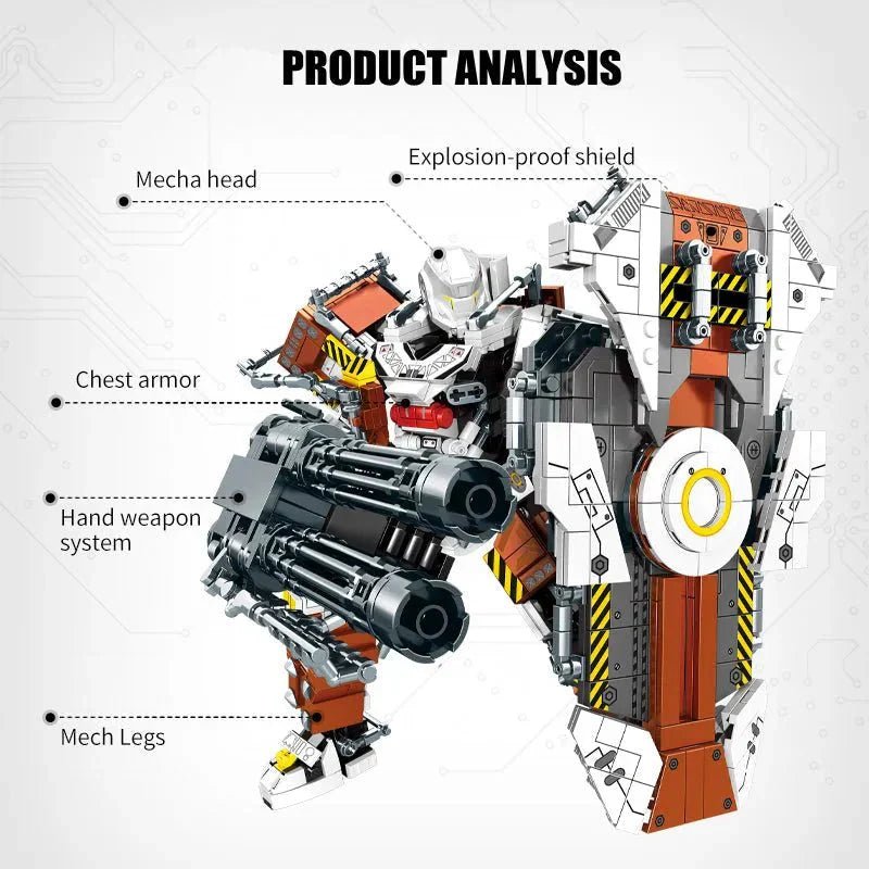 Mecha MU2 Heavy Defense White Shark Robot Bricks Toy | 1495pcs - Power Brickz