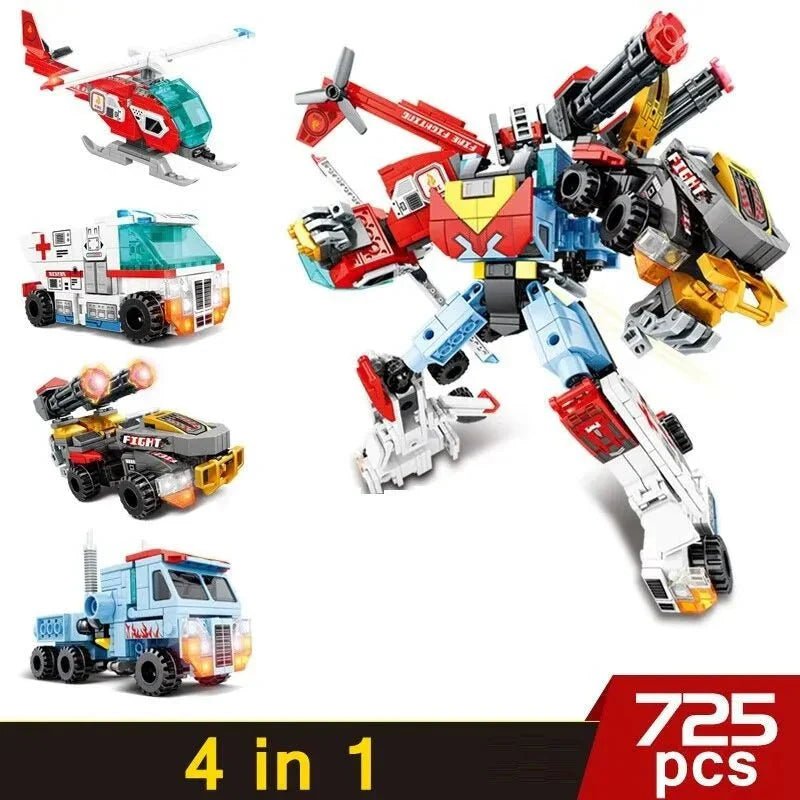 Mecha Transforming Steel Robot Warrior Bricks Toy | 725pcs - Power Brickz
