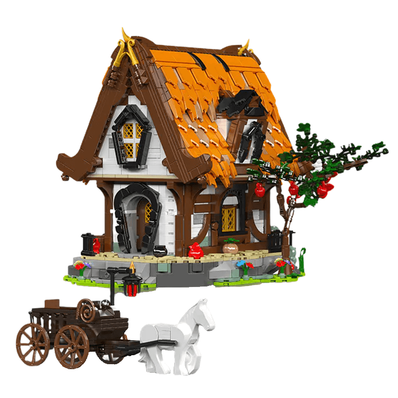 Medieval Wooden Cabin - Building Set | Power Brickz