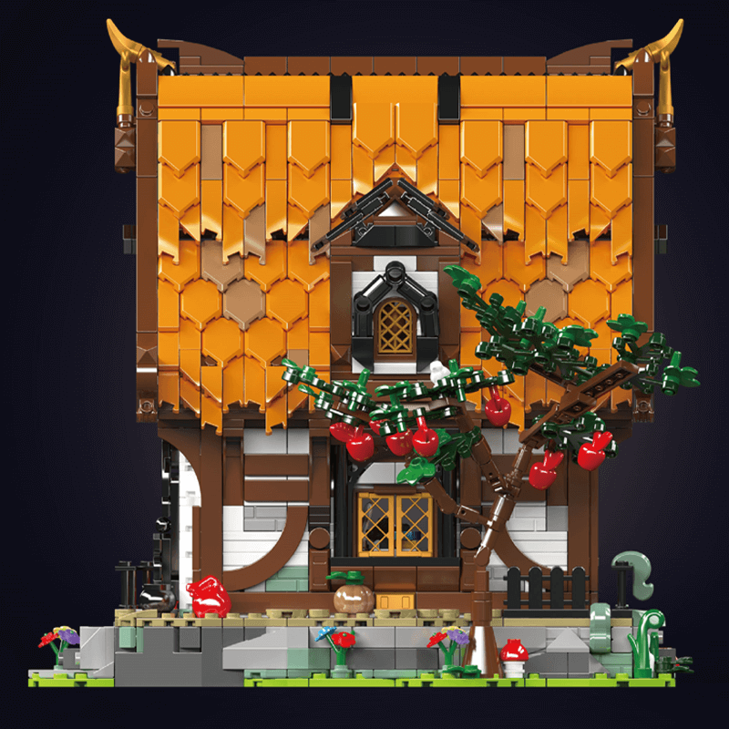 Medieval Wooden Cabin - Building Set | Power Brickz