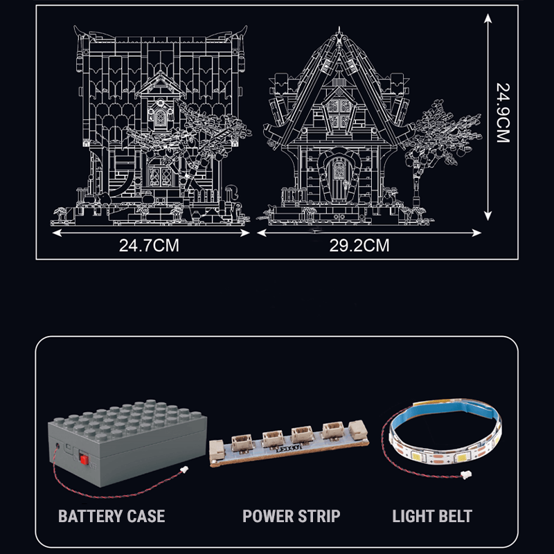 Medieval Wooden Cabin - Building Set | Power Brickz