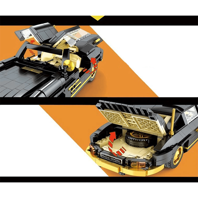 Classic Gullwing Sports Coupe - Building Blocks Set | Power Brickz
