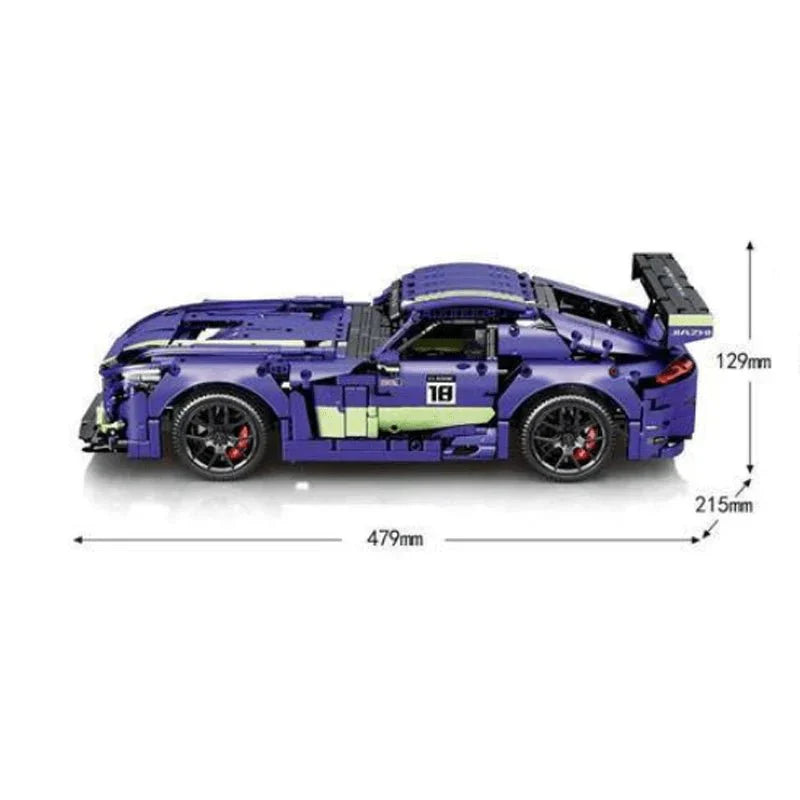 Track-Bred GTR Purple Coupe - Building Blocks Set | Power Brickz