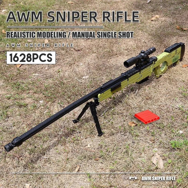 Military AWM Sniper Rifle Gun - Building Set | Power Brickz