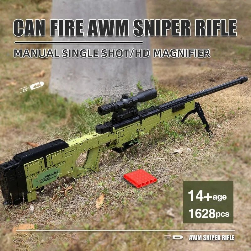 Military AWM Sniper Rifle Gun - Building Set | Power Brickz
