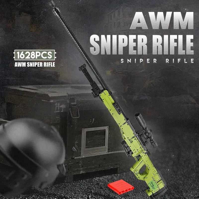Military AWM Sniper Rifle Gun - Building Set | Power Brickz