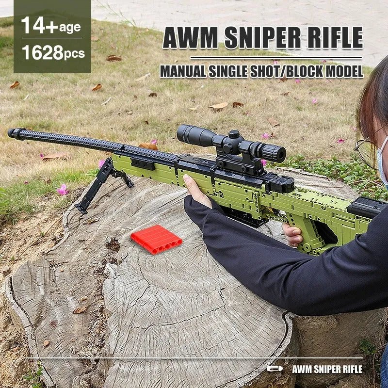 Military AWM Sniper Rifle Gun - Building Set | Power Brickz