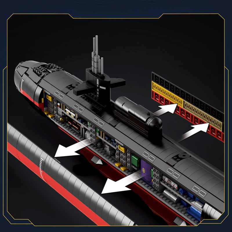 Military Los Angeles-Class SSN Submarine - Building Set | Power Brickz