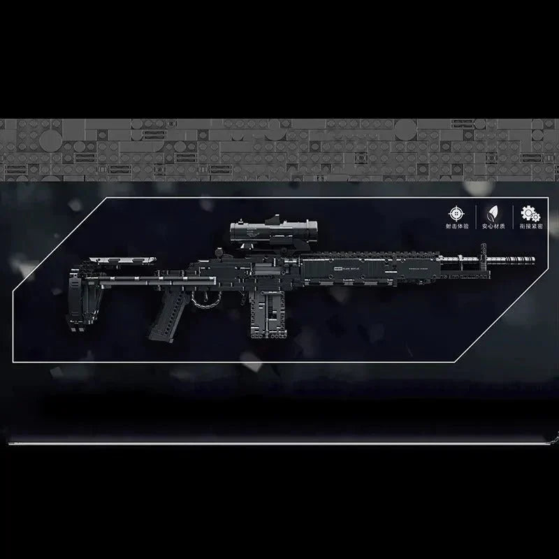 Military MK14 Battle Assault Rifle - Building Set | Power Brickz