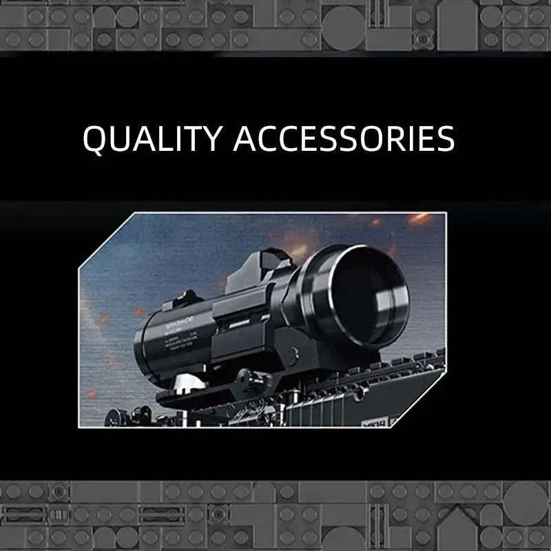 Military MK14 Battle Assault Rifle - Building Set | Power Brickz